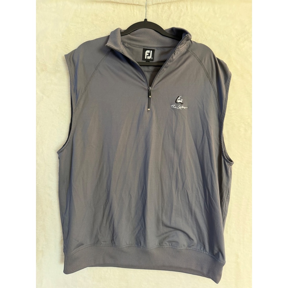 FootJoy Golf Vest Mens Large Gray Quarter Zip The Lakes Sleeveless Pullover L